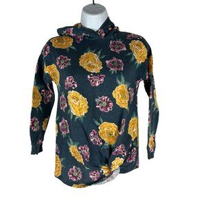 435 Matilda Jane Girls' Floral Hoodie Sweatshirt Size 8 Cotton & Polyester